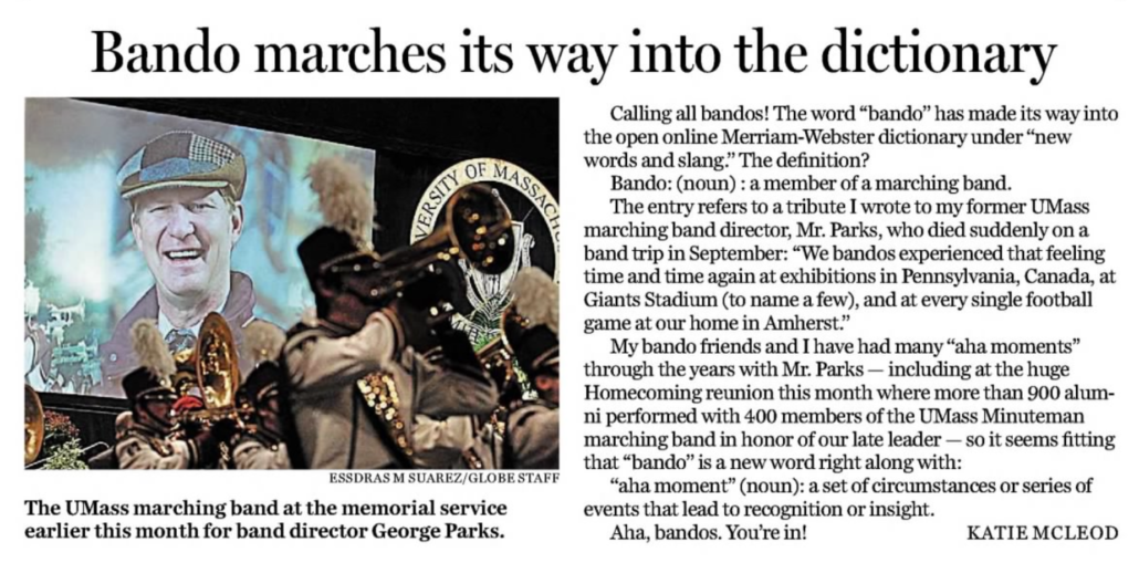 clipped article from the Oct. 30, 2010 issue of the Boston Globe