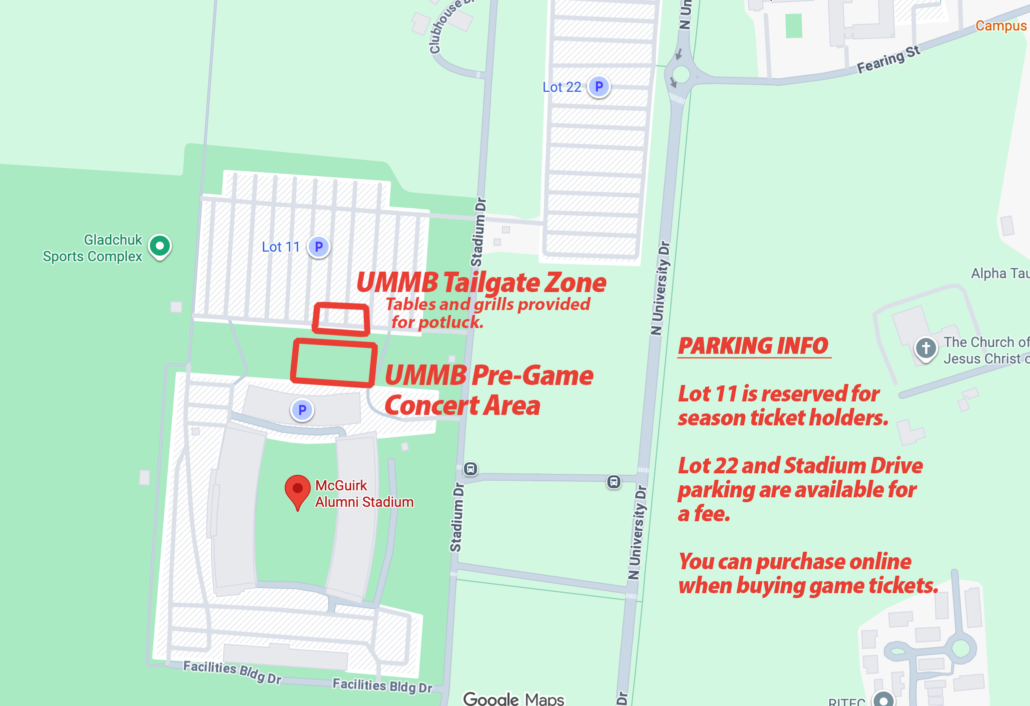 Homecoming tailgate map